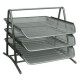 Лоток для бумаги горизонтальный металлический Сетка 3-ярусный 3001/2003_Серый