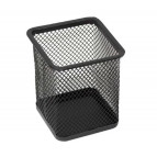 Стакан для ручек Металл Сетка Черный/Серебряный 80*80*95мм 4032
