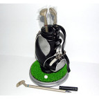 Подставка канцелярская GOLF с часами + ручки 312-113