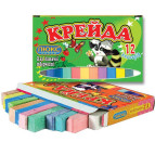 Мелки цветные 12шт Люксколор квадр 70*15*10мм карт. уп. КК912/КК1412