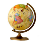 Глобус настольный диаметр 22см GLOWALA на пластиковой ножке античный 0515