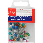 Булавки LKC 50шт с цв. головками декоративныев пластиковом футляре 1023
