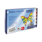 Набор витражных красок STANGER Мотыльки (4 краски, контур, пленка, мотивы)270029