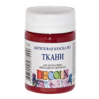 Краска акриловая для ткани ЗХК Невская Палитра DECOLA 50мл Карминовая 4128319