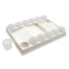 Палитра D.K. Art-Craft пластик прямоугольная. с лунками 20,5*15*3см +12 баночек 18132