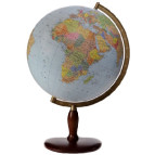 Глобус настольный диаметр 42см GLOWALA с подсветкой на деревянной ножке политико-физический 8412