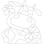 Картина раскраска с контурами на холсте, с красками 1 ВЕРЕСНЯ 30*30см Коровка 950400