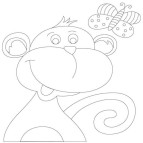 Картина раскраска с контурами на холсте, с красками 1 ВЕРЕСНЯ 30*30см Обезьяна 950399