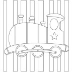 Картина раскраска с контурами на холсте, с красками 1 ВЕРЕСНЯ 20*20см Паровозик 950384