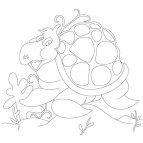 Картина раскраска с контурами на холсте, с красками 1 ВЕРЕСНЯ 25*25см Черепаха 950390