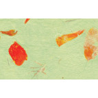 Бумага ручной работы URSUS А4 80г/м зеленая с вкраплениями лепестков UR-14132205R