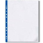 Файлы А4 40мк 20шт (+5мм ширины) лента - синяя Optima О35109-02