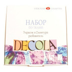 Краска акриловая для ткани Decola ЗХК Невская Палитра набор 5цв. по 20мл с растворителем + 2 контура по 18 4141177