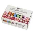 Краски акриловые ЗХК Невская Палитра DECOLA глянц. набор 4цв. по 20мл+кракелюрн. лак+клей для декупажа 9541254