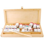 Краски акварельные ЗХК Невская Палитра Белые Ночи набор 24цв. в кюветах деревянная коробка