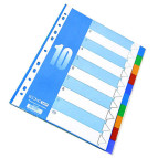Разделители пластик. А4 Economix цветной 1-10 разд. Е30803