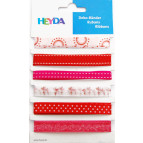 Набор ленточек из ткани Любовь, 6шт., 0,6-1,2см, 90см, Heyda