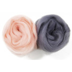 Набор шерсти для валяния Меринос, Светло-розовый, стальной 25гр, Bagmati