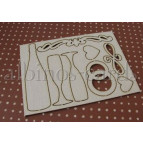 Чипборд (высечка) Albinos Свадьба набор 7шт(от1,5*1,5см до 1*8см) АЛБ-000211