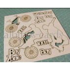 Чипборд (высечка) Albinos Экстрим набор+надписи (от1*2см до 5*10,5см) АЛБ-000252