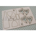 Чипборд (высечка) Albinos Свадьба №1 7шт(от2,5*5см до 2,5*8см) АЛБ-000271