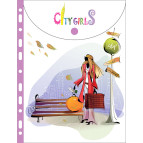 Папка-конверт А4 на липучке LEO City girls с вертикальной перфорацией  L6003