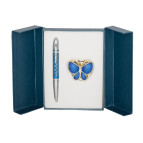 Ручки в наборе Langres Papillon 1шт+крючок для сумки синий LS.122010-02