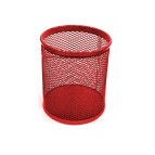Стакан для ручек Металл Сетка №2 Красный Д80мм