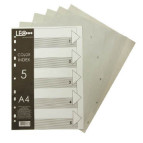 Разделители пластиковые А4 LEO 5 разделов L3565