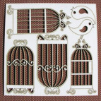 Чипборд (высечка) Albinos Клетки и птицы №122 6шт (от2*4 до 5*10см) АЛБ-000122