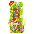 Карандаши цветные толстые 4цв. SWIRLIES Jumbo с разноцветным грифелем + точилка 128-2
