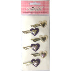 Украшения для скрапбукинга самоклеющиеся EnoGreeting Сердца метал 6 шт. HM-000-04