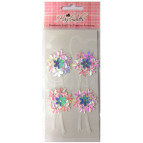 Украшения для скрапбукинга самоклеющиеся EnoGreeting Цветы со стразами 4 шт. HM-000-09