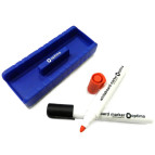 Набор маркеров сухостираемых 2шт + губка для досок OPTIMA O16205