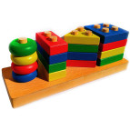 Игрушка Вундеркинд Геометрик сложная пирамида и шнуровка 0-022