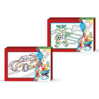 Раскраска по контурам на холсте 20*30см DankoToys DT РП-01-02 2в1 Машинка и Лягушонок