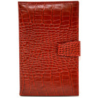Визитница кожаная Canpellini на 60 визиток 126-85 Кроко красный