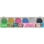 Аквагрим для лица краски Fantasy набор 6цв. металик + 2 кисти KR-37072