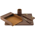 Настольный набор кожзам Optima Cabinet 5 предметов, коричневый O36472