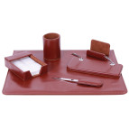 Настольный набор кожзам Optima Cabinet 6 предметов, коричневый O36480