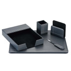 Настольный набор кожзам Optima Cabinet 5 предметов, черный O36481