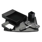 Настольный набор кожзам Optima Cabinet 6 предметов, черный O36482