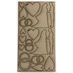 Набор чипбордов для скрапбукинга 160*85 мм Свадьба 9406014