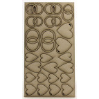 Набор чипбордов для скрапбукинга 160*85 мм Обручальные кольца 9406015