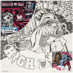 Холст на подрамнике с контурн. рисунком+краски KITE 25*25см Monster High MH14-217K