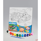 Картина раскраска с контурами на холсте 31*31см DankoToys РХ-03-09 Авто