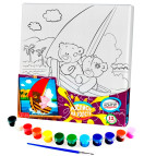 Картина раскраска с контурами на холсте 31*31см DankoToys РХ-03-07 Мишки