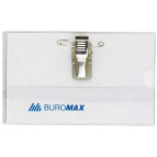 Бейдж на клипсе + булавкой 90*55мм Buromax 5401 горизонтальный