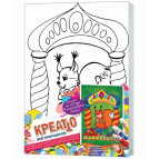 Картина раскраска с контурами на холсте, с красками + палитра КРЕАТТО 20*30см РАСКРАШИВАЕМ СКАЗКУ 21588