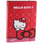 Папка для тетрадей А5+ KITE мод 210 плотный картон на резинке Hello Kitty HK13-210K